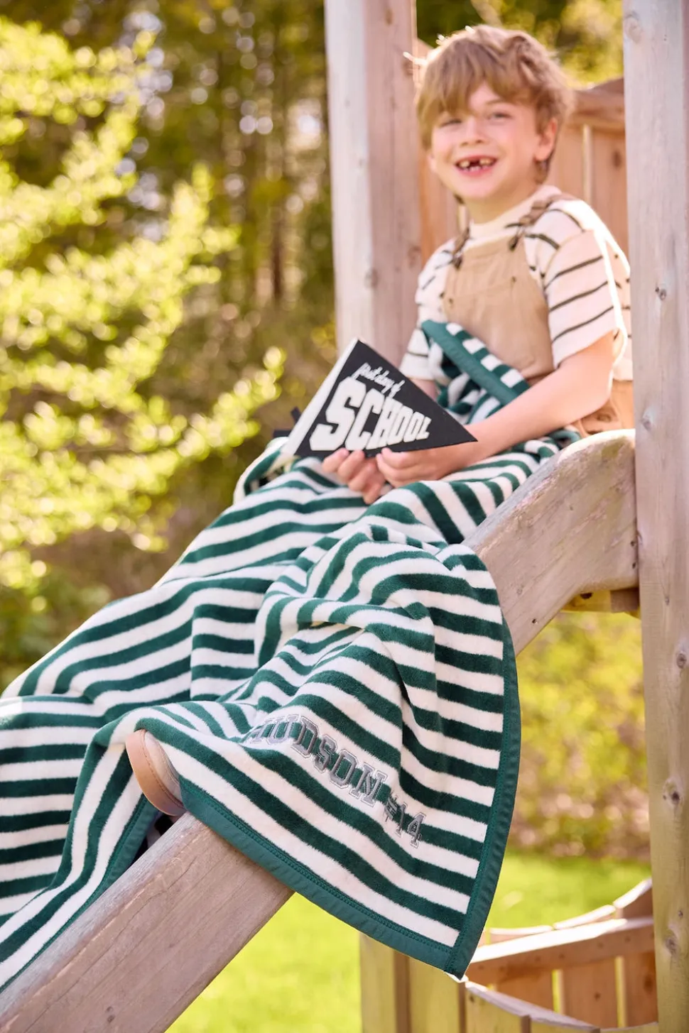 Sideline Stripe Evergreen Midi Blanket