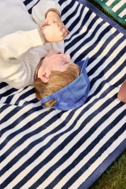 Sideline Stripe Navy Midi Blanket