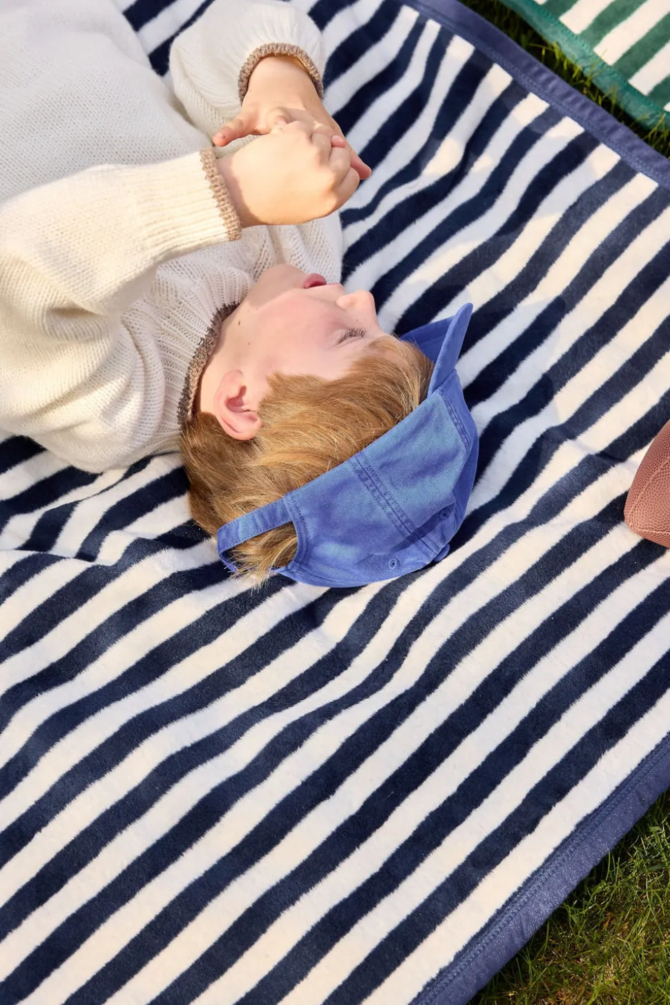 Sideline Stripe Navy Midi Blanket