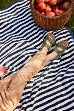 Sideline Stripe Navy Midi Blanket