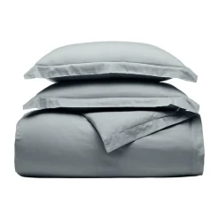 Signature Hemmed Duvet Set in Bluestone