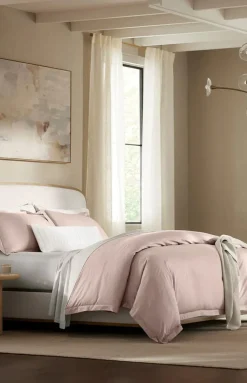 Signature Hemmed Duvet Set in Dusty Rose