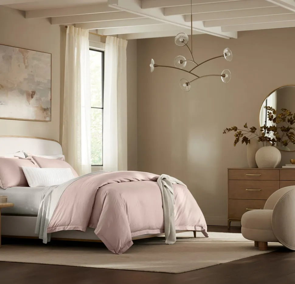 Signature Hemmed Duvet Set in Dusty Rose