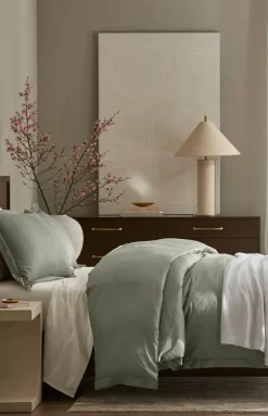 Signature Hemmed Duvet Set in Sageleaf