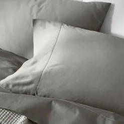 Signature Hemmed Pillowcase Set in Stone