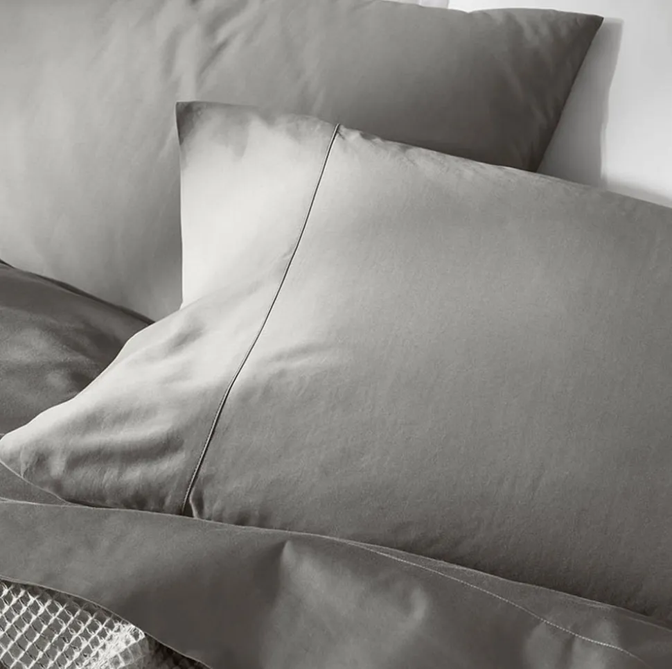 Signature Hemmed Pillowcase Set in Stone