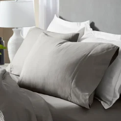 Signature Hemmed Pillowcase Set in Stone