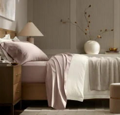 Signature Hemmed Sheet Set in Dusty Rose