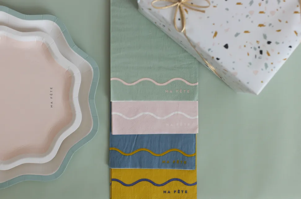 Signature Napkins in Pink & Mint