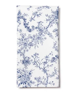 Signature Twill Napkin Set in Navy French Ticking & Timeless Toile
