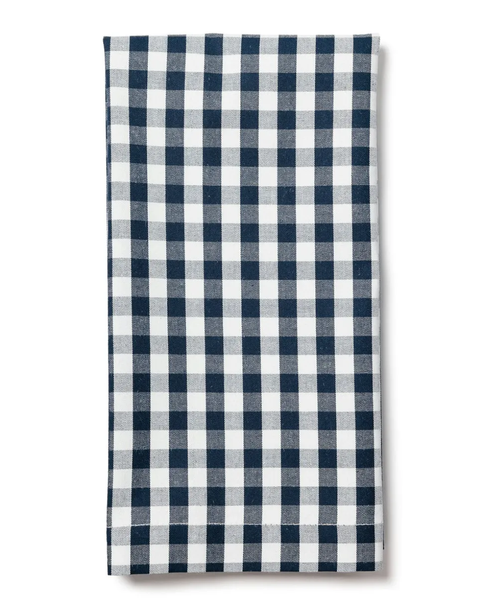 Signature Twill Napkins in Navy French Ticking, Set of 4