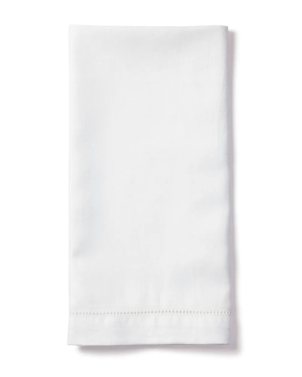 Signature Twill Napkins in Navy French Ticking, Set of 4