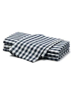 Signature Twill Napkins in Navy Gingham, Set of 4