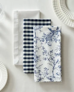 Signature Twill Napkins in Navy Gingham, Set of 4
