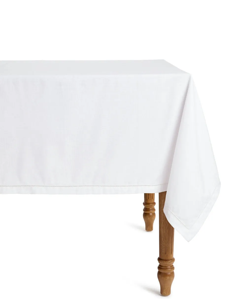 Signature Twill Tablecloth in Navy French Ticking