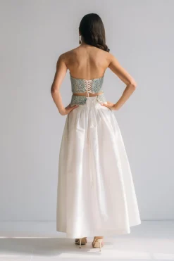 Silk Taffeta Yass Skirt in Off-White