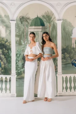 Silk Taffeta Yass Skirt in Off-White