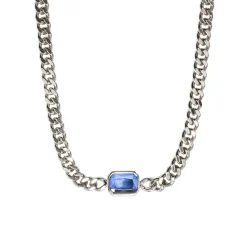 Silver Chunky Gem Choker