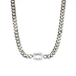 Silver Chunky Gem Choker