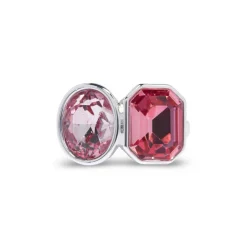 Silver Pink/Pink Two Stone Ring