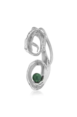 Silver Spiral Over Ear Cuff