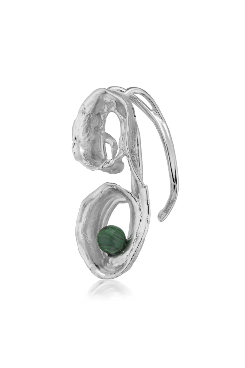 Silver Spiral Over Ear Cuff