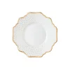 Simply Anna Antique Polka Tea Saucer in White/Gold