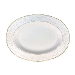 Simply Anna Polka Oval Platter in White/Gold