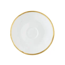 Simply Elegant Tea Saucer in White/Gold