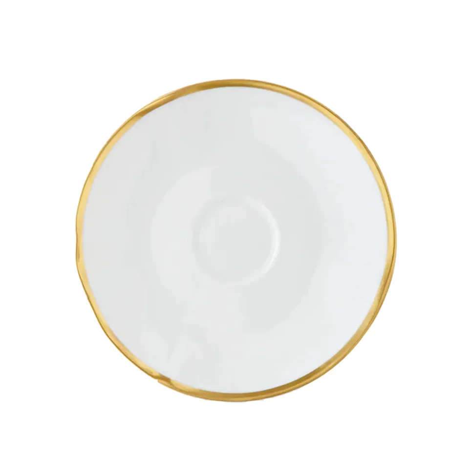 Simply Elegant Tea Saucer in White/Gold
