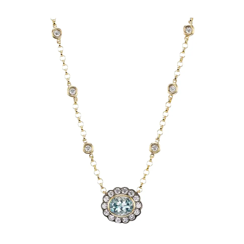 Single Alexandra Necklace Aquamarine