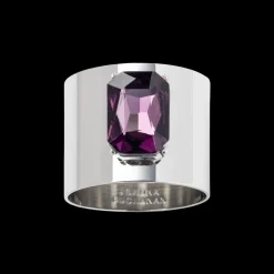 Single Gem Napkin Ring in Amethyst, Set of Two