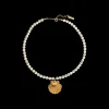 Siren Necklace in Gold Pearl