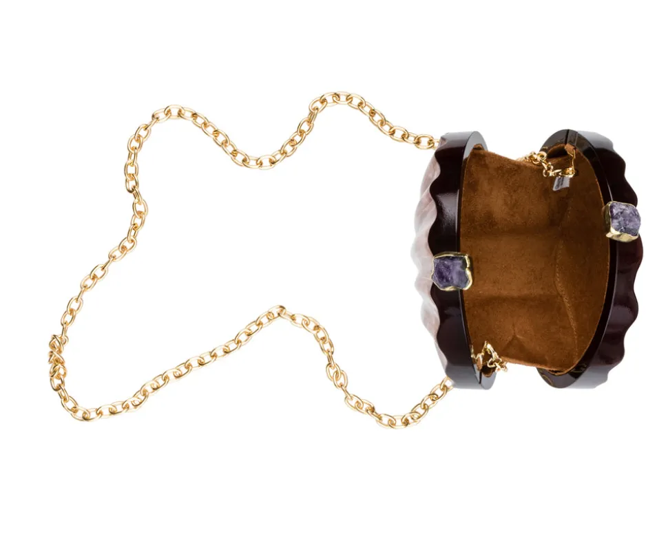 Sirena Clutch in Natural & Violet