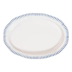 Sitio Stripe 17" Serving Platter in Delft Blue