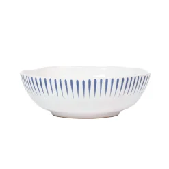 Sitio Stripe Coupe Bowl in Delft Blue