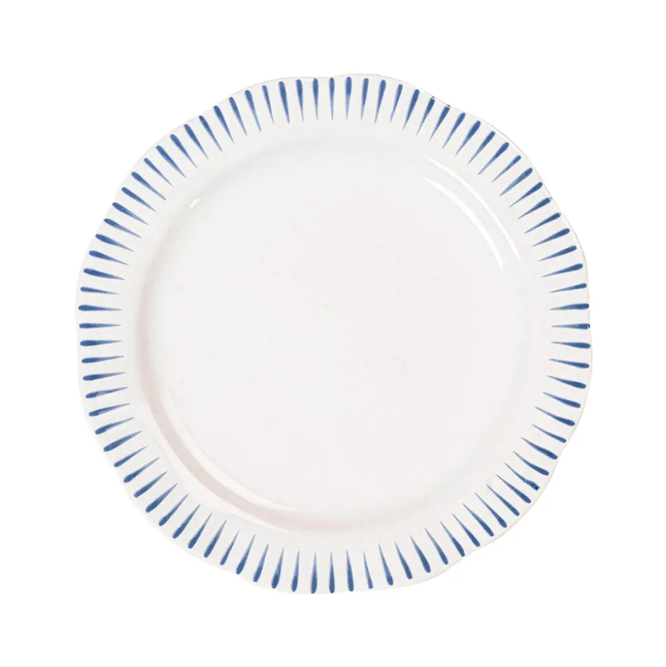 Sitio Stripe Dessert/Salad Plate in Delft Blue