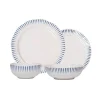 Sitio Stripe 4-Piece Place Setting in Delft Blue