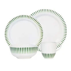 Sitio Stripe 4-Piece Place Setting in Basil