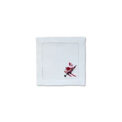 Skiing Santa Cocktail Napkins, Set of 4
