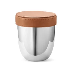 Sky Dice Travel Cup & 5 Dice, Leather & Stainless Steel