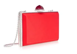 Skylar Satin Handbag in Crimson