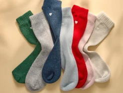 Sleeping Socks Heart in Seasalt
