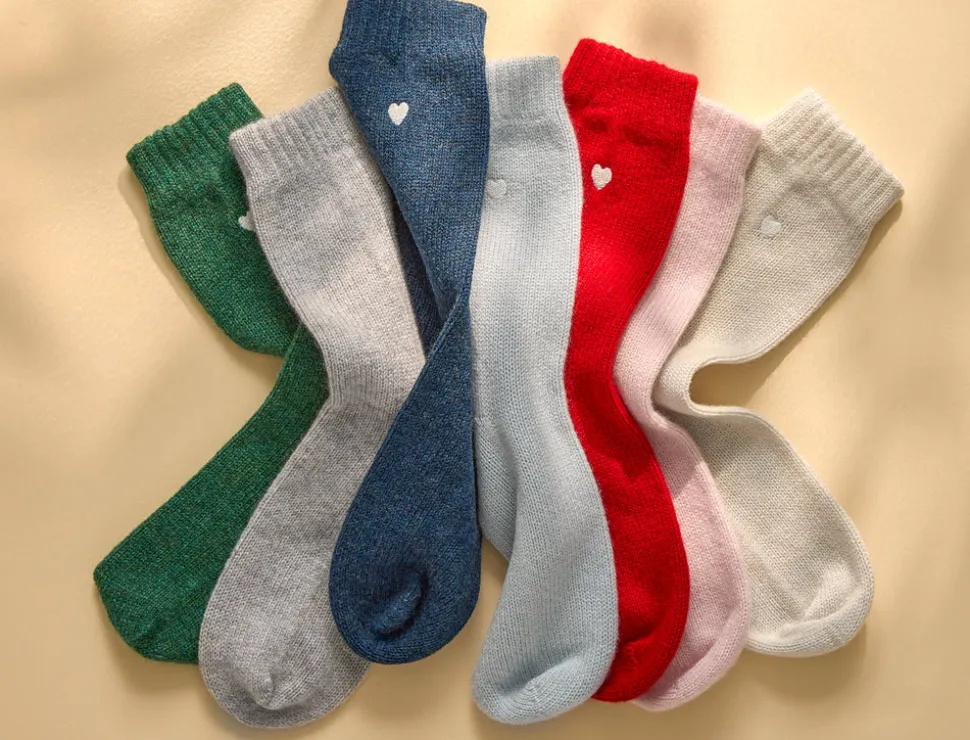 Sleeping Socks Heart in Sterling
