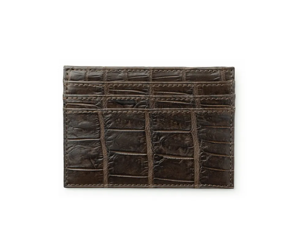 Slim Credit Card Case No. 204 in Crocodile Leather