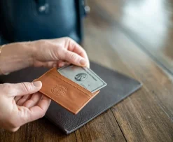Slim Credit Card Case No. 204 in Vintage Walnut Leather