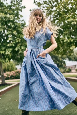 Sloane Wrap Dress in Marfa Stripe