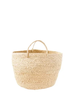 Small Braided Raffia Basket Natural