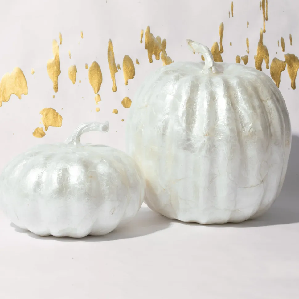 Small Capiz Pumpkin in Pearl