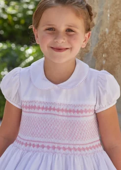 Smocked Emery Dress in Light Pink